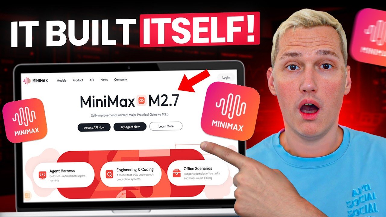 Minimax M2.7 OBLITERATES $299/Month AI Agent Tools 🔥 (It Trained Itself — And It’s FREE)