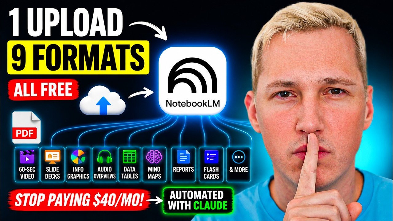 Google’s NotebookLM WIPED OUT $40/Month Content Tools (9 Outputs, 1 Upload)