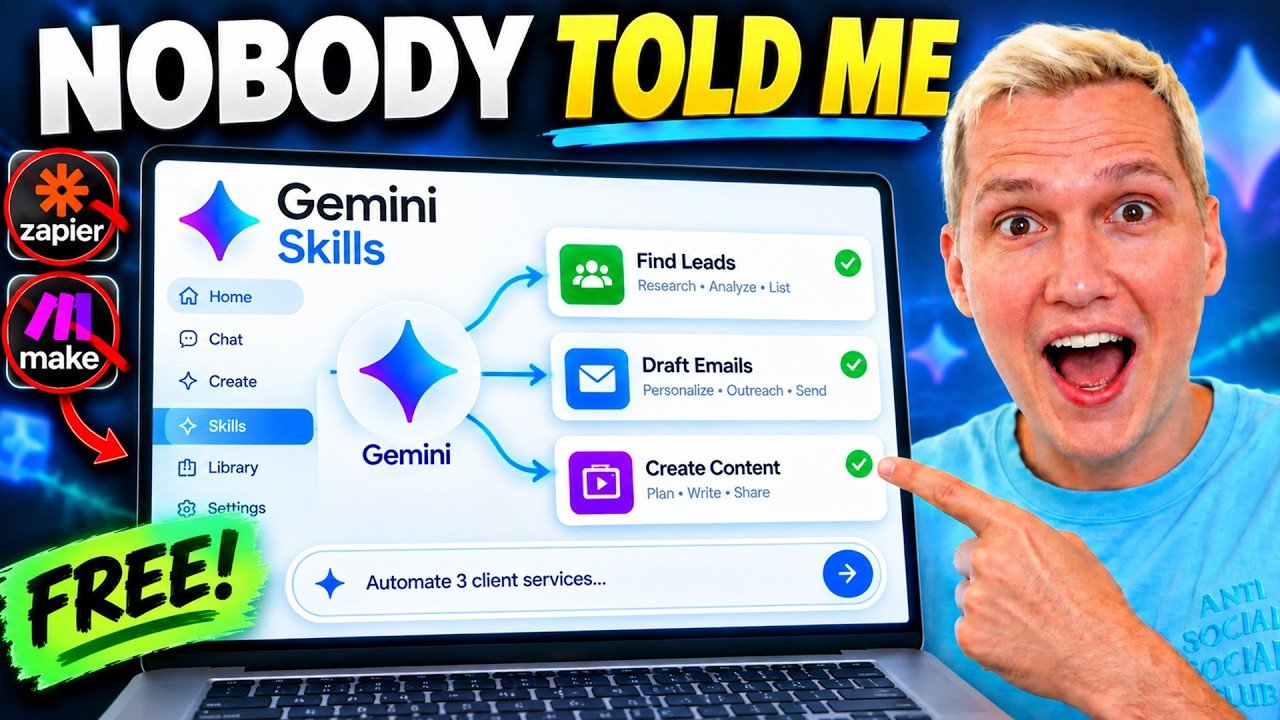 Gemini Skills Can Automate 3 Client Services for FREE (No Zapier or Make)