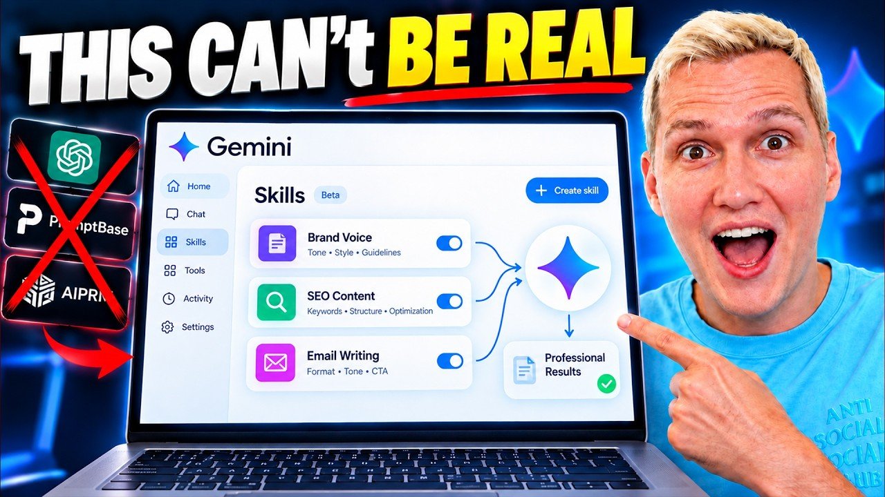 Google’s NEW Gemini Skills DESTROYED Paid Prompt Managers (100% FREE)